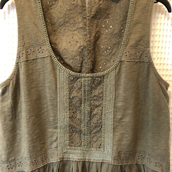 Anthro Meadow Rue Lace-Trimmed Top - Picture 2 of 6